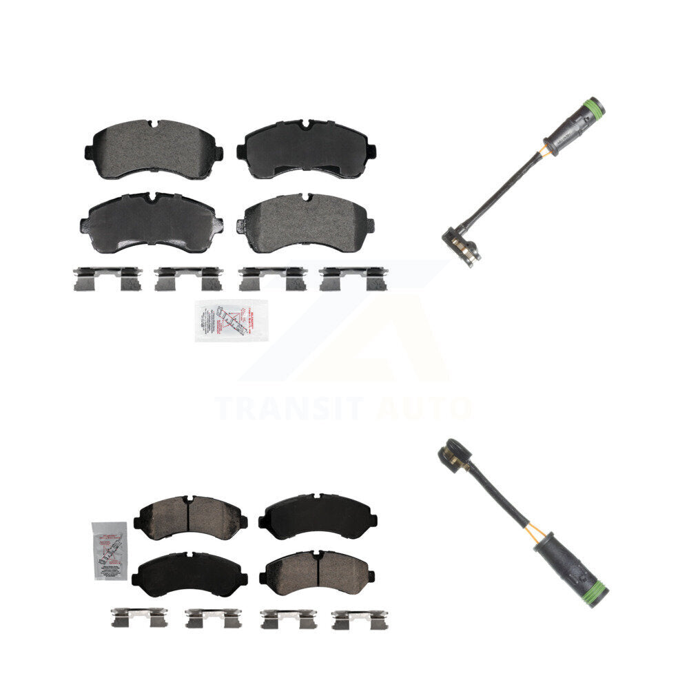 Front Rear Ceramic Disc Brake Pads And Wear Sensors Kit For Freightliner Sprinter 4500 KNW-101331