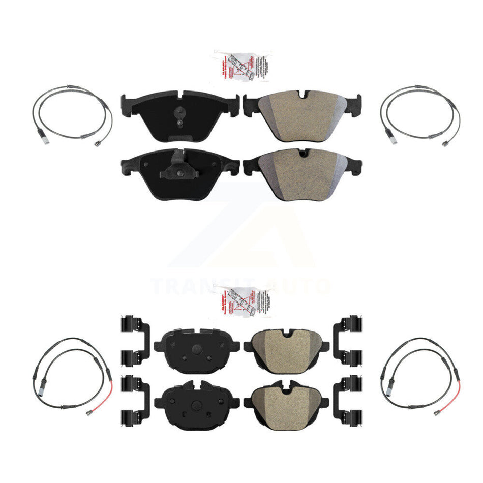 Front Rear Ceramic Disc Brake Pads And Wear Sensors Kit For 2014-2016 BMW 528i 535d KNW-101423
