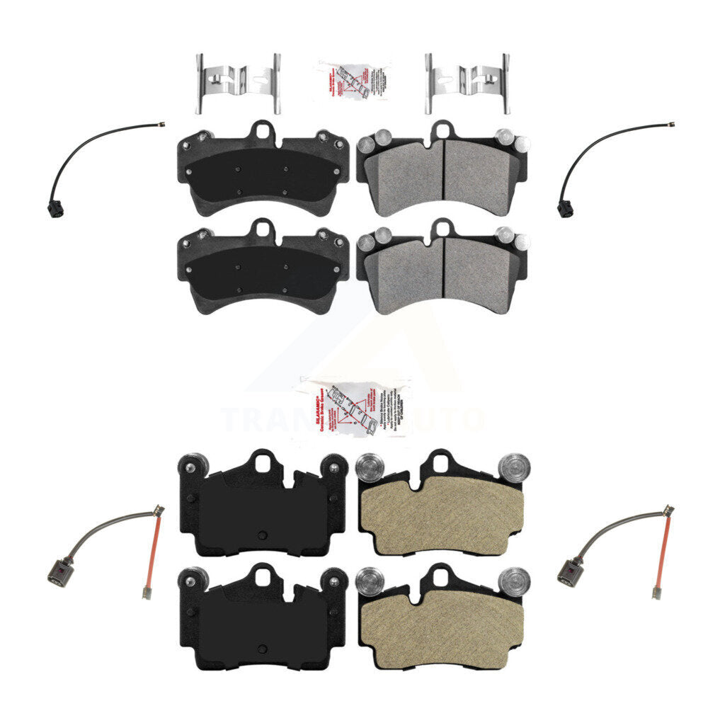 Front Rear Ceramic Brake Pad And Wear Sensor Kit For Audi Q7 with Composite KNW-101433