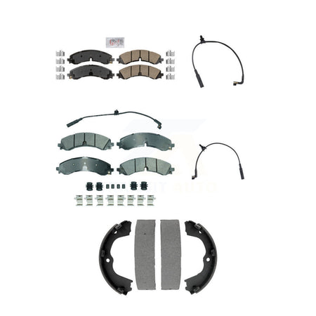 Front Rear Ceramic Brake Pad Extra Wear Sensor Kit (5Pc) For GMC Chevrolet Sierra 2500 HD KNW-101439