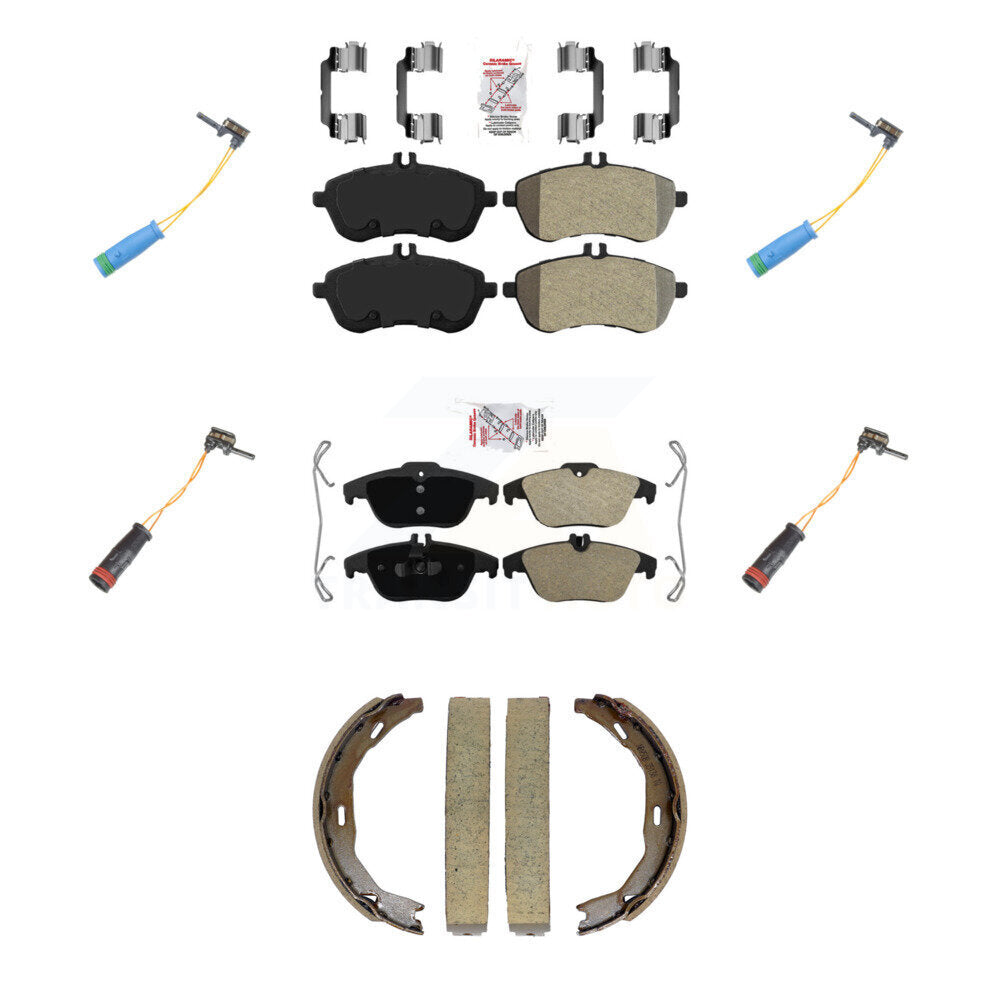 Front Rear Ceramic Disc Brake Pads Wear Sensor Kit (7Pc) For 2012 Mercedes-Benz C250 1.8L KNW-101461