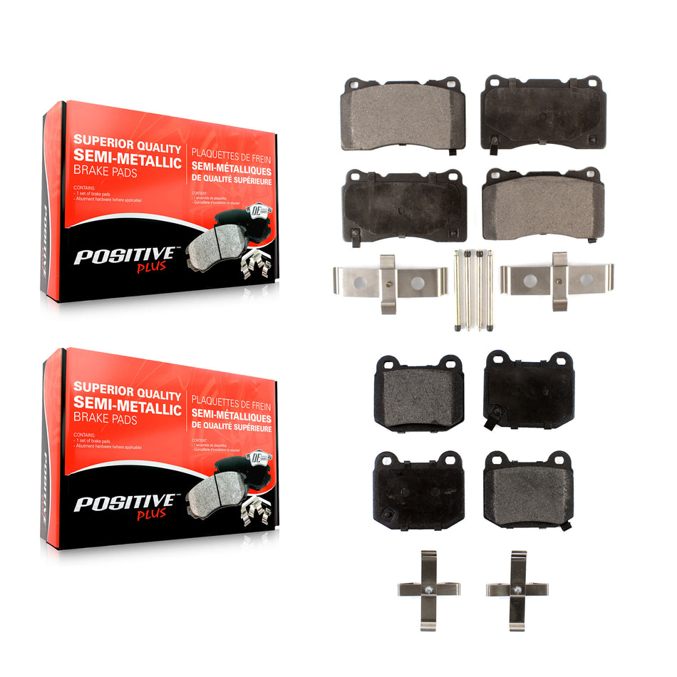Front Rear Semi-Metallic Brake Pads Kit For Subaru Impreza Mitsubishi Lancer WRX STI BRZ KPF-100011