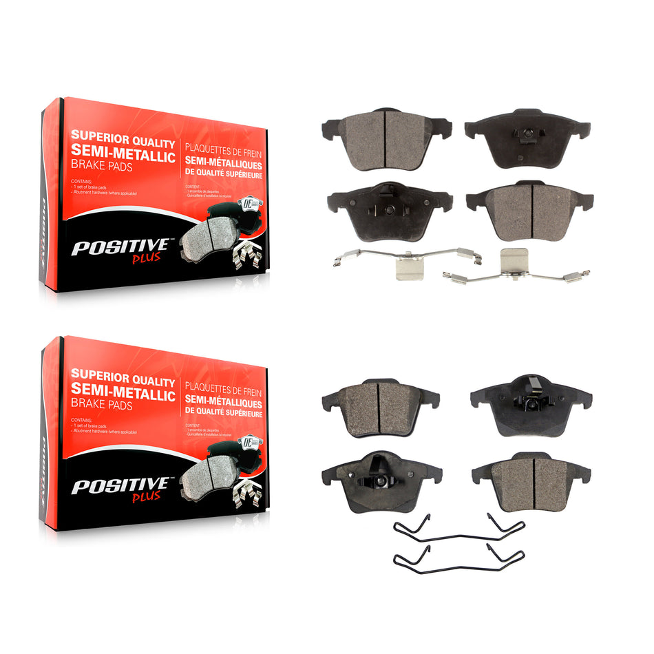 Front Rear Semi-Metallic Brake Pads Kit For 2003-2014 Volvo XC90 With 336mm Diameter Rotor KPF-100012