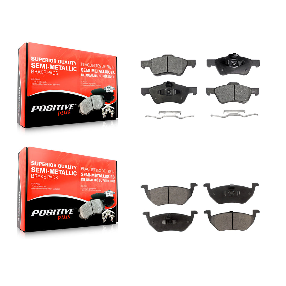 Front Rear Semi-Metallic Brake Pads Kit For Ford Escape Mercury Mariner Mazda Tribute KPF-100025