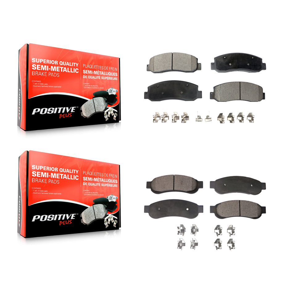 Front Rear Semi-Metallic Brake Pads Kit For 2005-2007 Ford F-350 Super Duty With Dual Wheels KPF-100034
