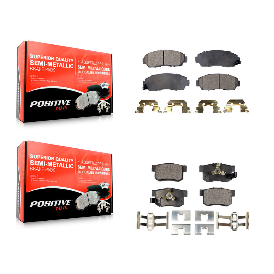 Front Rear Semi-Metallic Brake Pads Kit For Honda CR-V Accord Crosstour Acura RDX KPF-100046