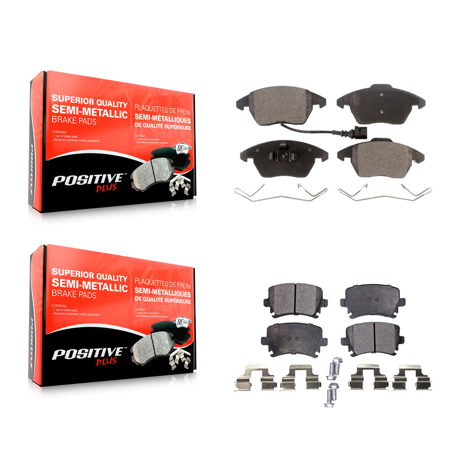 Front Rear Semi-Metallic Brake Pads Kit For Volkswagen Jetta CC Passat GTI Audi Rabbit Eos A3 TT Quattro Golf R8 KPF-100053