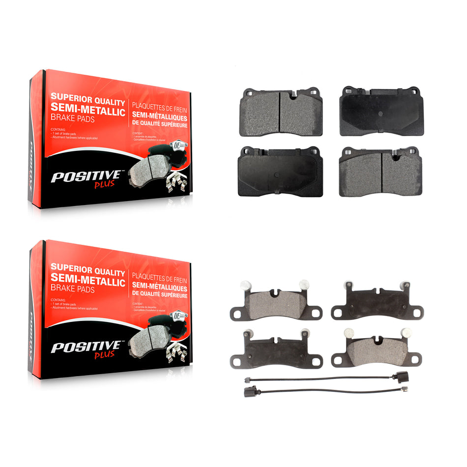 Front Rear Semi-Metallic Brake Pads Kit For 2011-2015 Volkswagen Touareg With 330mm Diameter Rotor KPF-100071