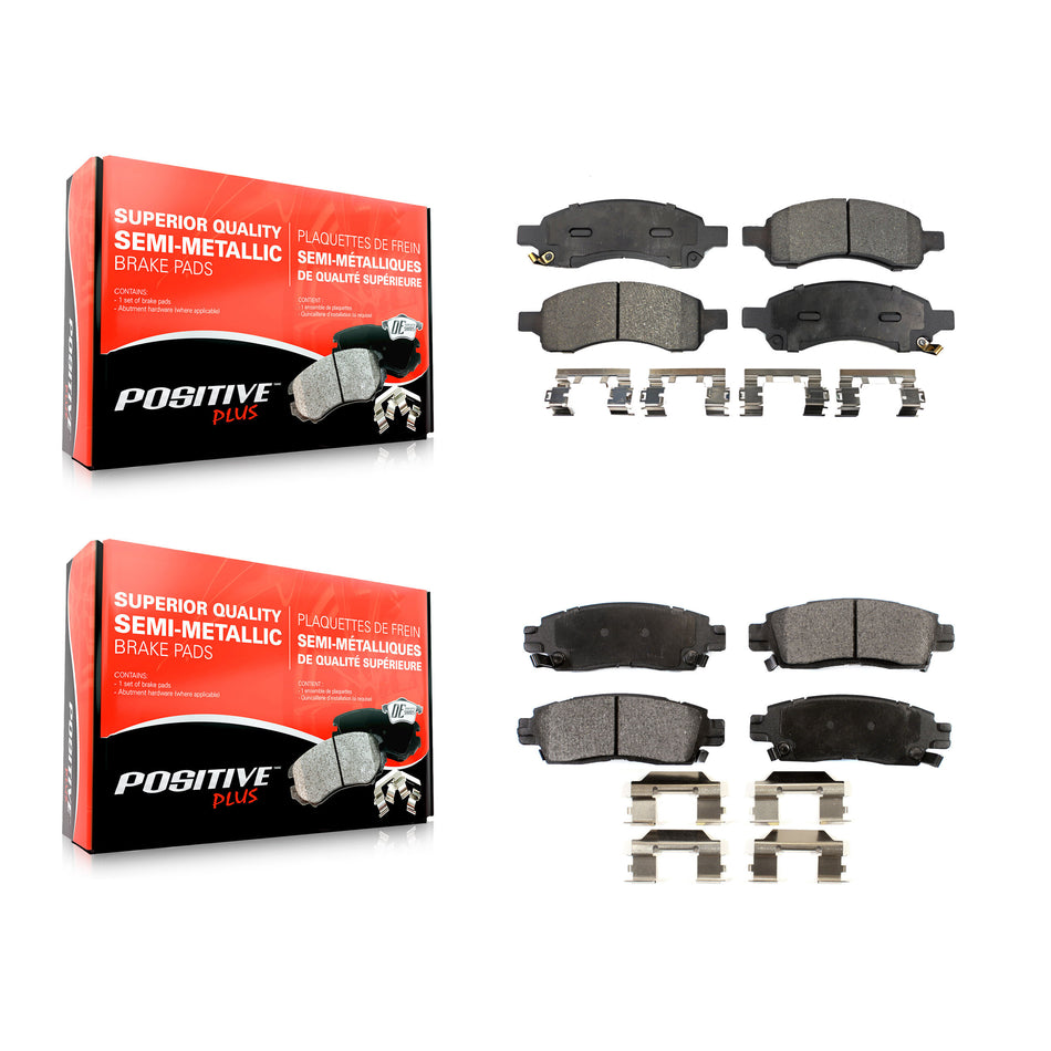 Front Rear Semi-Metallic Brake Pads Kit For Chevrolet Trailblazer GMC Envoy EXT XL Buick Rainier Saab 9-7x Isuzu Ascender SSR KPF-100072