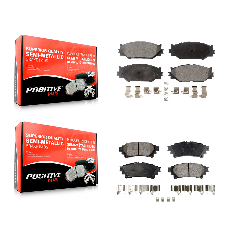 Front Rear Semi-Metallic Brake Pads Kit For 2014-2015 Lexus IS250 Base with RWD With F Sport Package KPF-100074