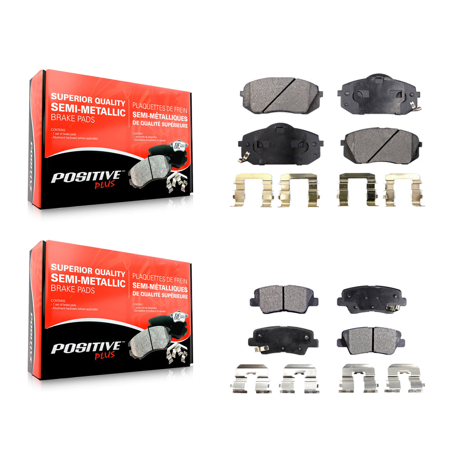 Front Rear Semi-Metallic Brake Pads Kit For Hyundai Sonata Kia Cadenza Soul EV KPF-100106