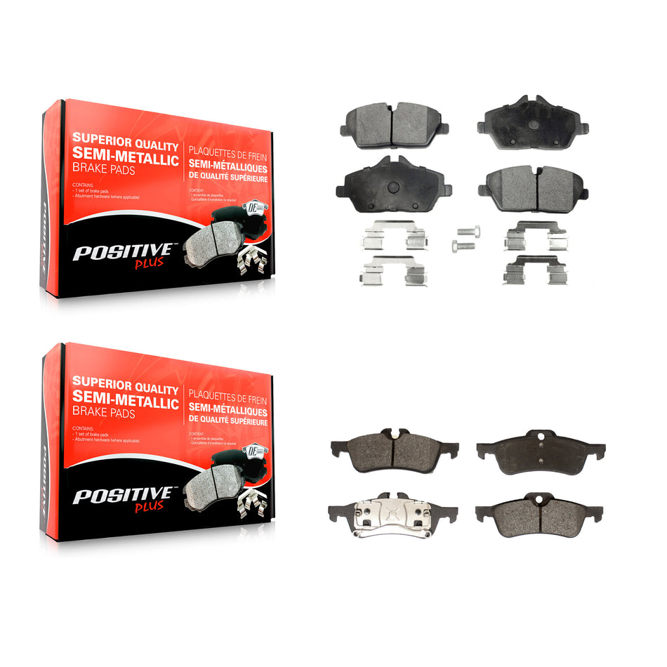 Front Rear Semi-Metallic Brake Pads Kit For 2007-2008 Mini Cooper Convertible With 280mm Diameter Rotor KPF-100113