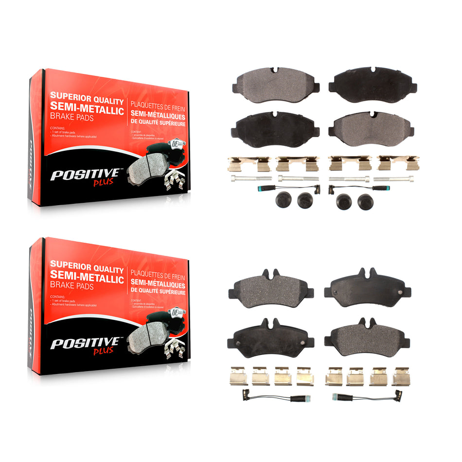 Front Rear Semi-Metallic Brake Pads Kit For Sprinter 2500 Mercedes-Benz Freightliner Dodge KPF-100116