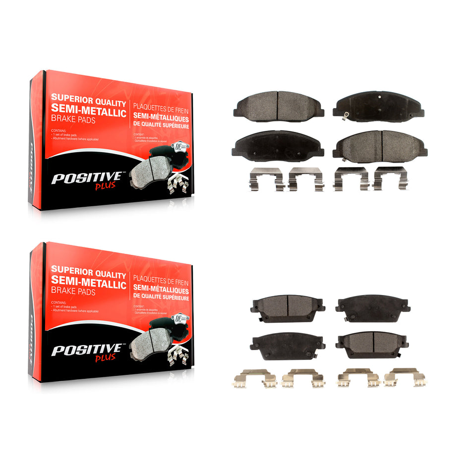 Front Rear Semi-Metallic Brake Pads Kit For 2009-2011 Cadillac STS With Performance Brakes KPF-100126