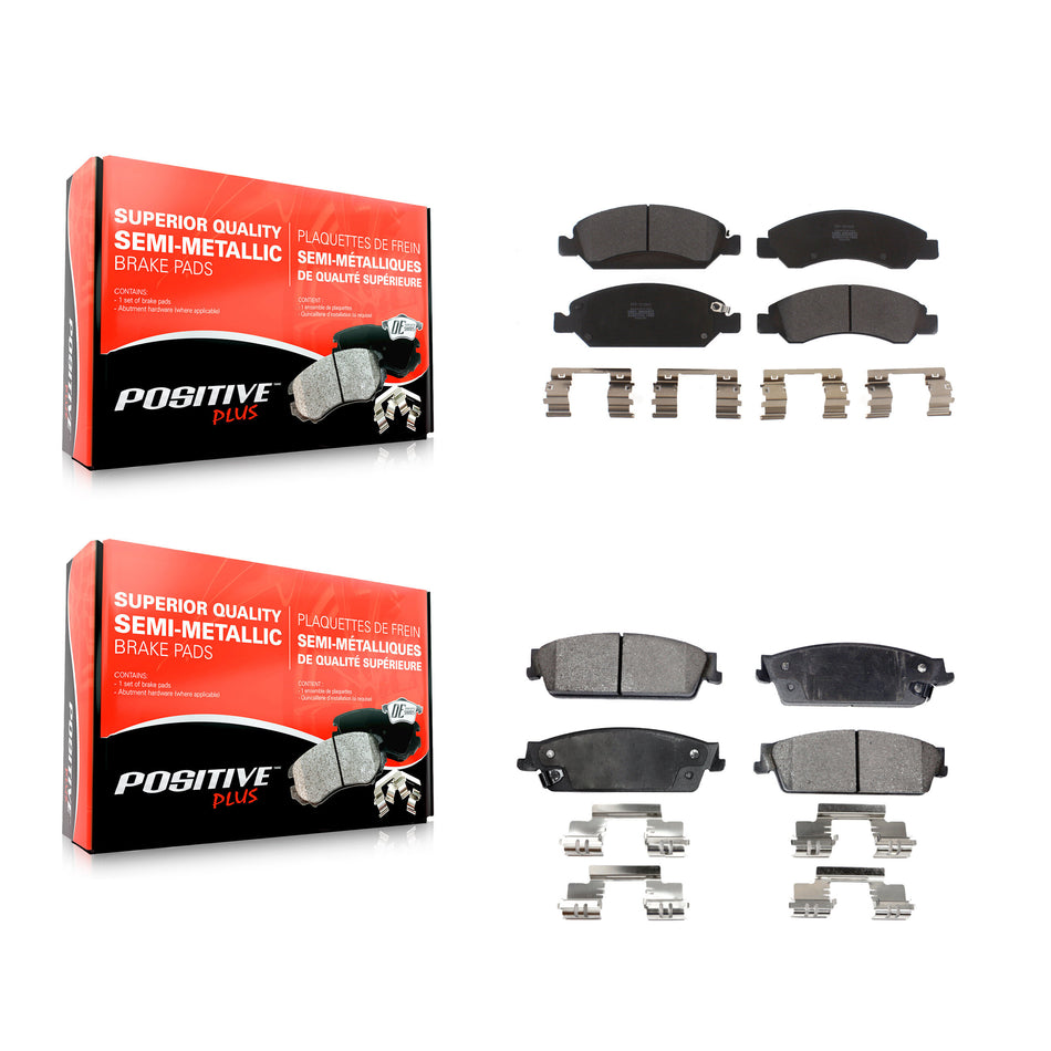 Front Rear Semi-Metallic Brake Pads Kit For Chevrolet Silverado 1500 GMC Sierra Tahoe Suburban Yukon Cadillac XL Avalanche Escalade ESV EXT KPF-100137
