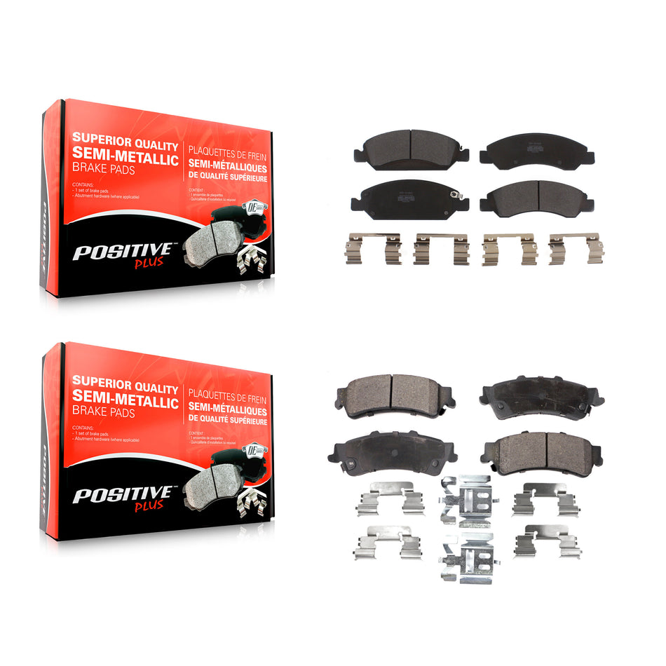 Front Rear Semi-Metallic Brake Pads Kit For Chevrolet Silverado 1500 GMC Sierra Classic Drum rear brakes KPF-100139