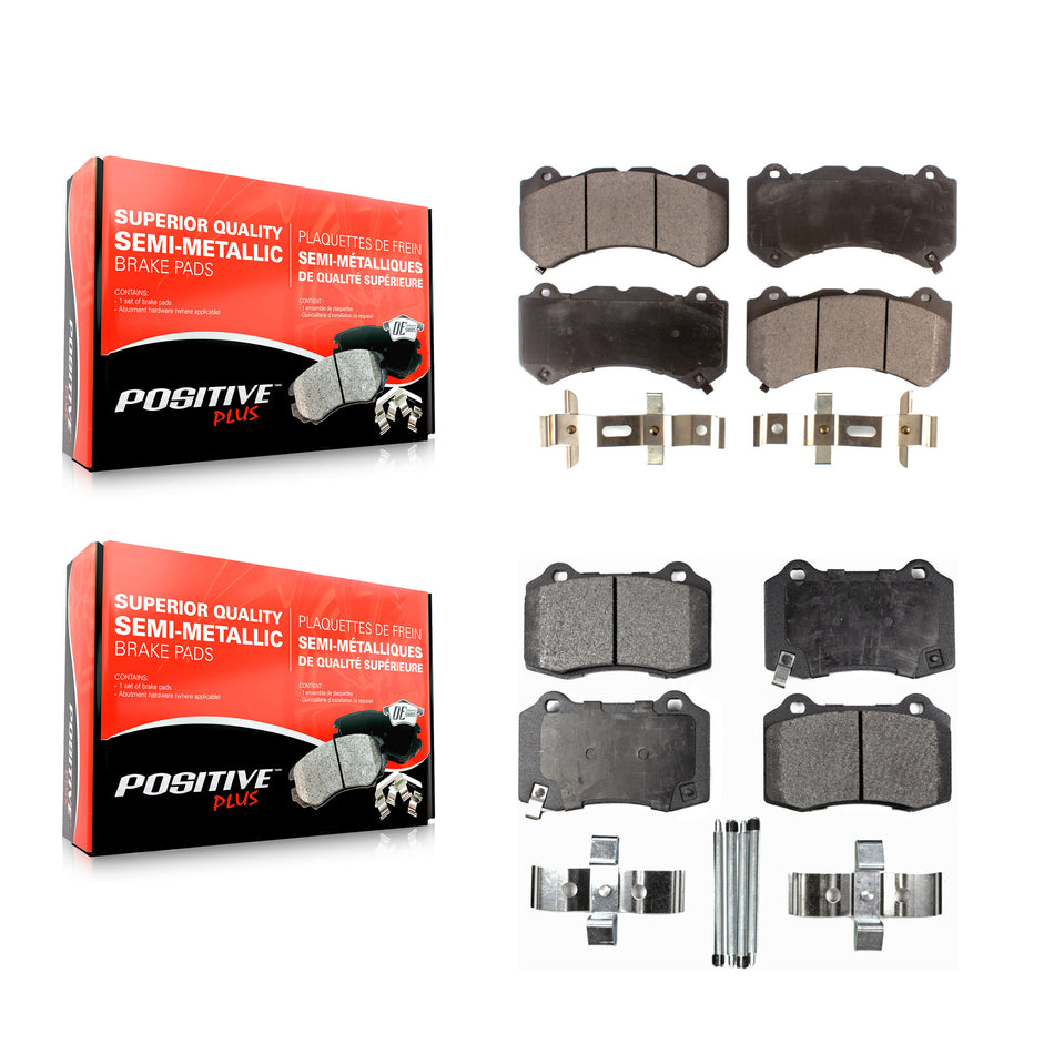 Front Rear Semi-Metallic Brake Pads Kit For Jeep Grand Cherokee Dodge Charger Chevrolet Camaro Challenger Cadillac CTS Durango KPF-100161
