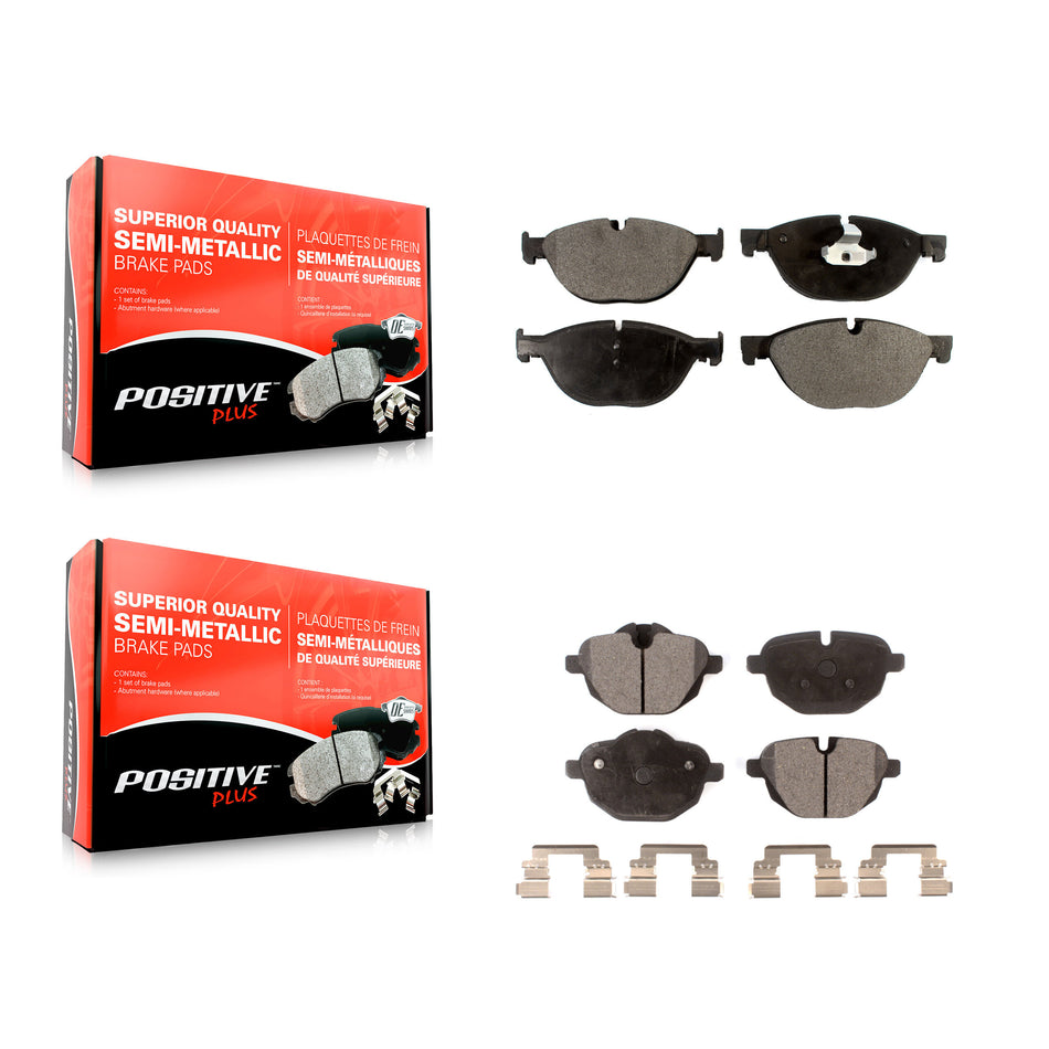 Front Rear Semi-Metallic Brake Pads Kit For 2012-2013 BMW 528i xDrive With Performance Brakes KPF-100167