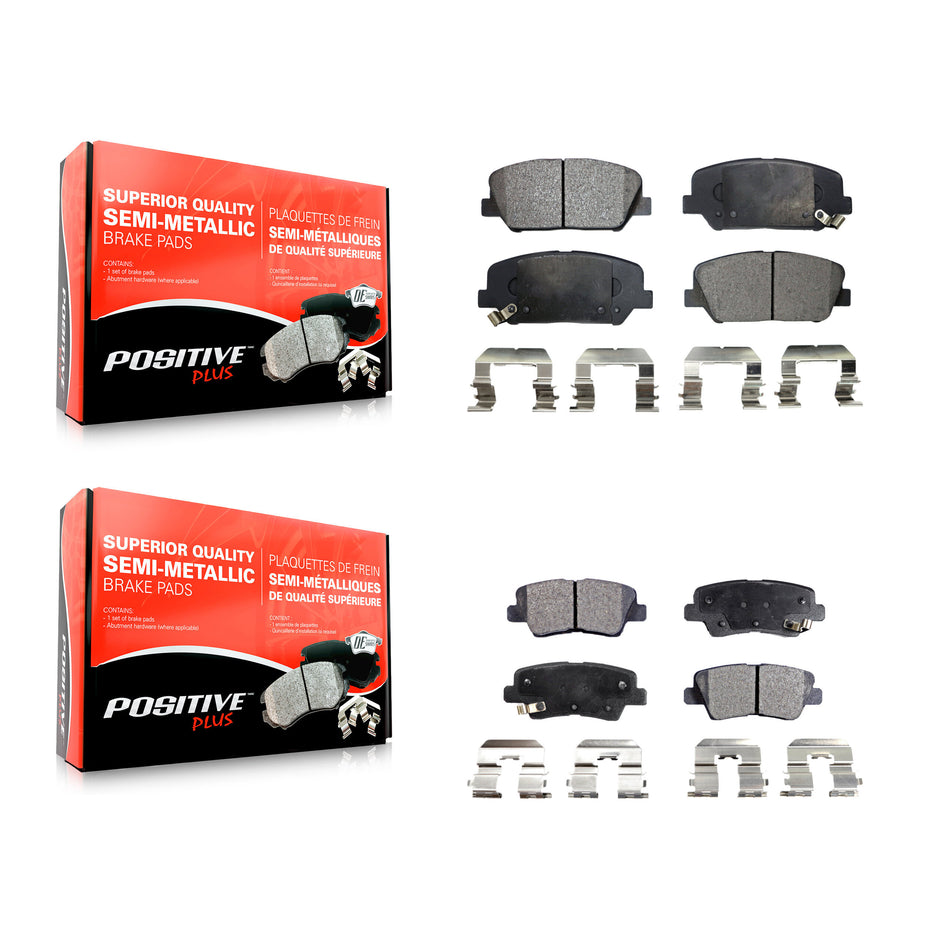 Front Rear Semi-Metallic Brake Pads Kit For Kia Optima Hyundai Veloster Forte Koup KPF-100174