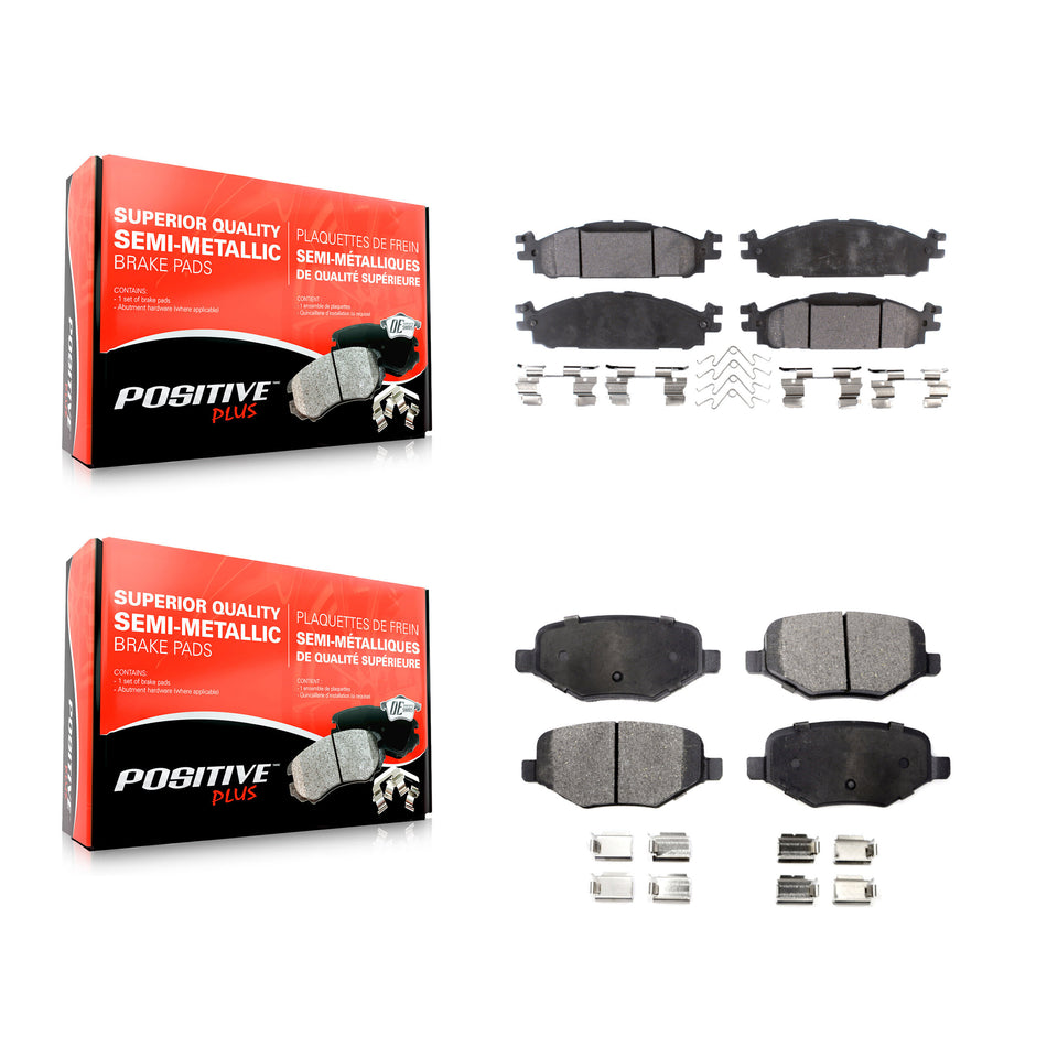 Front Rear Semi-Metallic Brake Pads Kit For Ford Explorer Taurus Flex Lincoln MKT MKS KPF-100205