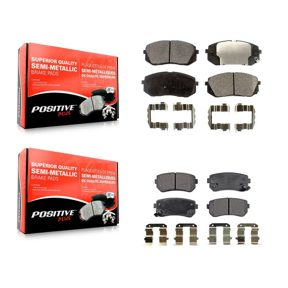 Front Rear Semi-Metallic Brake Pads Kit For 2015 Hyundai Sonata GAS engine With Manual Parking KPF-100275