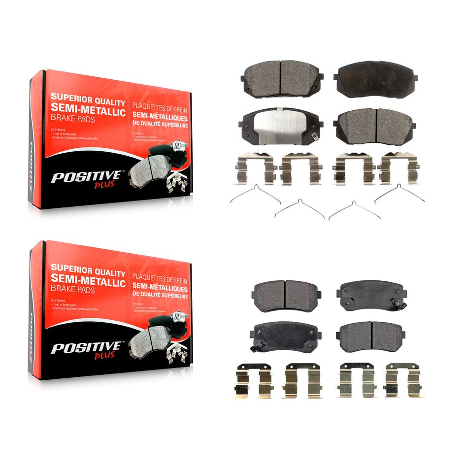Front Rear Semi-Metallic Brake Pads Kit For 2015-2016 Hyundai Sonata GAS engine With Manual Parking KPF-100277