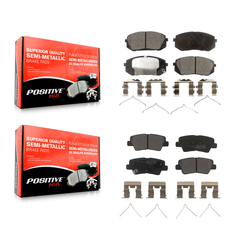 Front Rear Semi-Metallic Brake Pads Kit For Kia Optima Hyundai Sonata Niro EV Kona Electric KPF-100278