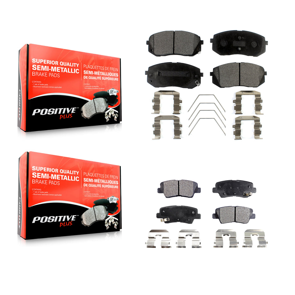 Front Rear Semi-Metallic Brake Pads Kit For 2016 Hyundai Sonata GAS engine With Power Operated Parking KPF-100285