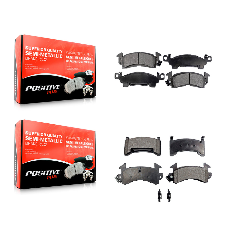 Front Rear Semi-Metallic Brake Pads Kit For Cadillac DeVille Pontiac Firebird Fleetwood Commercial Chassis KPF-100309