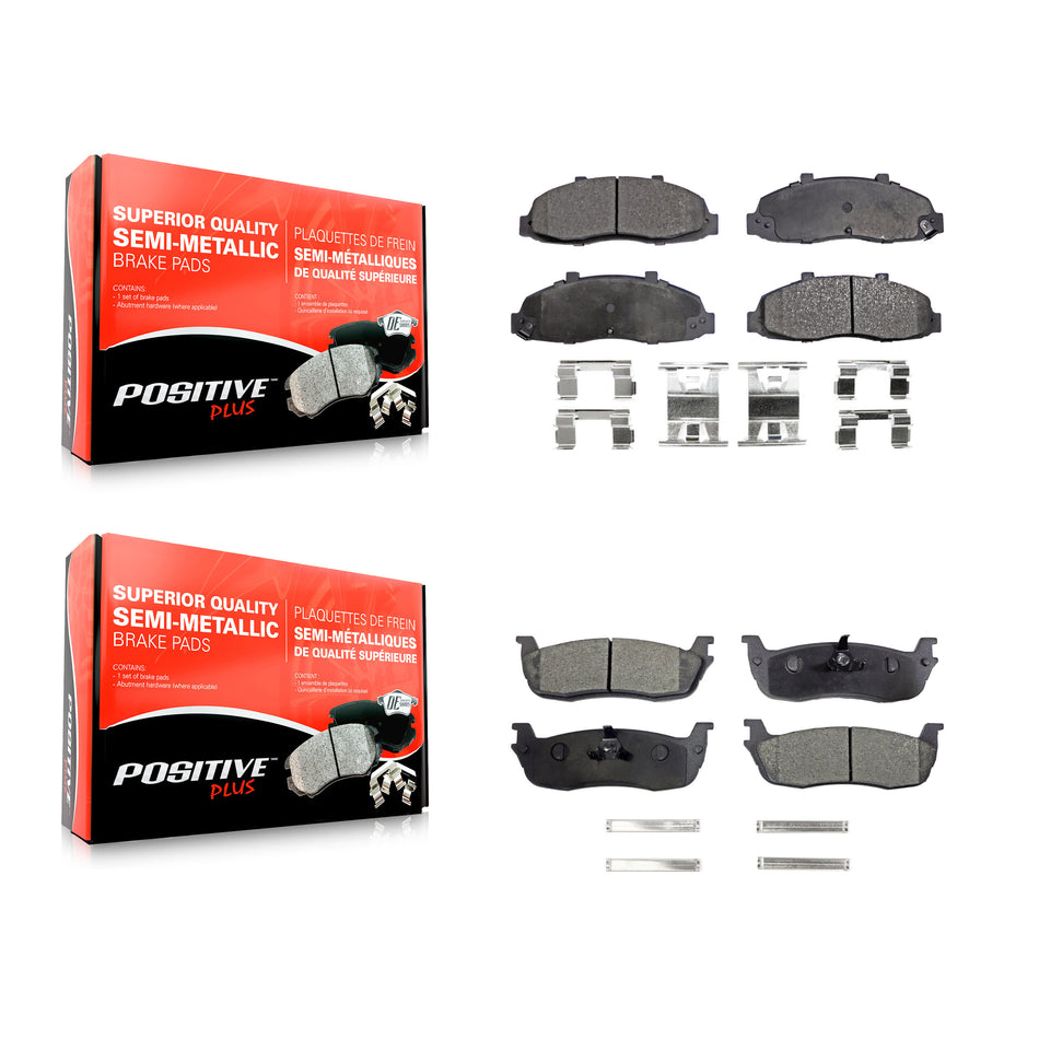 Front Rear Semi-Metallic Brake Pads Kit For Ford F-150 Heritage Lincoln Blackwood KPF-100325