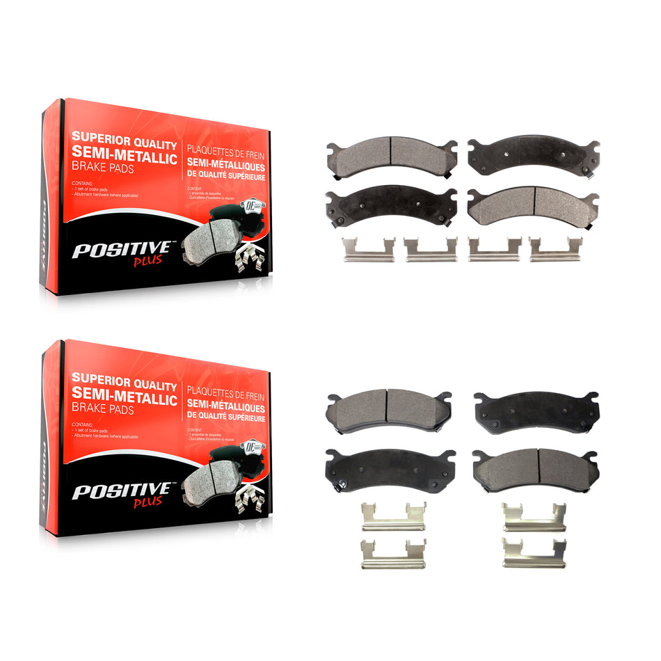 Front Rear Semi-Metallic Brake Pads Kit For Chevrolet Silverado 2500 HD GMC Sierra 3500 Hummer H2 Classic 1500 Suburban Yukon XL Avalanche KPF-100350