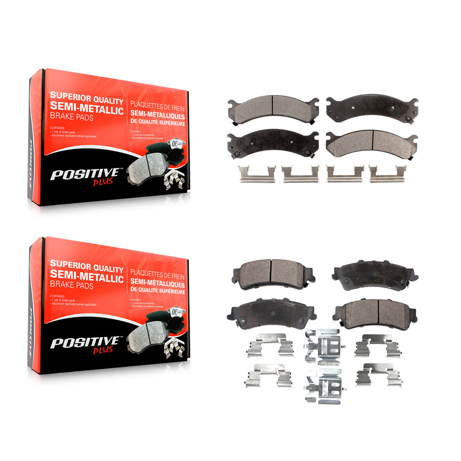 Front Rear Semi-Metallic Brake Pads Kit For Cadillac DeVille DTS Chevrolet Silverado 3500 GMC Sierra KPF-100351