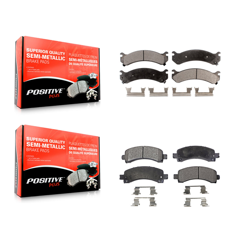 Front Rear Semi-Metallic Brake Pads Kit For Chevrolet Express 3500 2500 GMC Savana 4500 KPF-100353