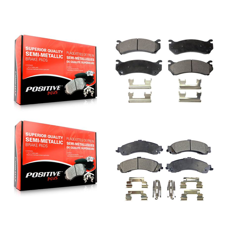 Front Rear Semi-Metallic Brake Pads Kit For Chevrolet Silverado 1500 GMC Tahoe Sierra Suburban Yukon Avalanche XL Cadillac Escalade ESV EXT KPF-100356