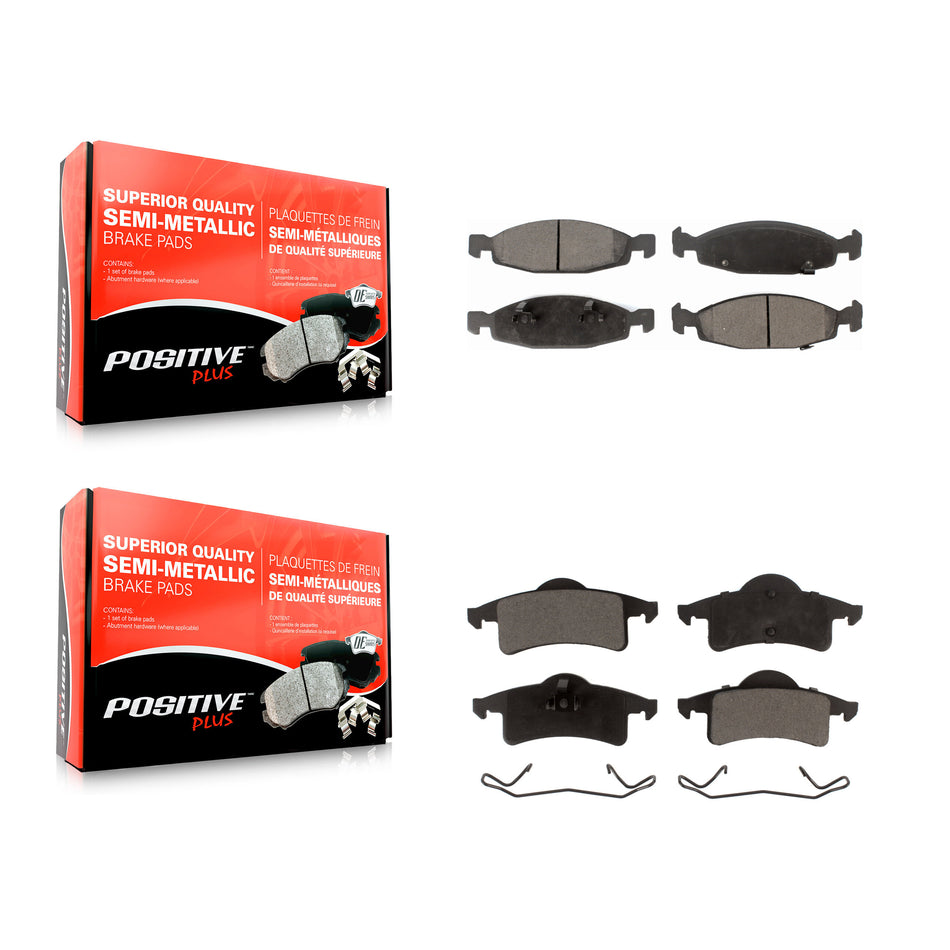 Front Rear Semi-Metallic Brake Pads Kit For 1999-2002 Jeep Grand Cherokee With Teves & ATE Caliper KPF-100361