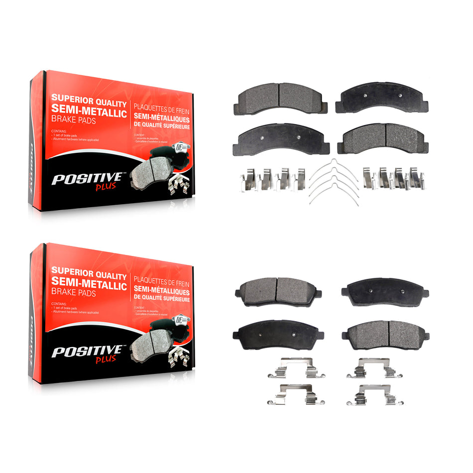 Front Rear Semi-Metallic Brake Pads Kit For Ford F-250 Super Duty F-350 Excursion KPF-100373