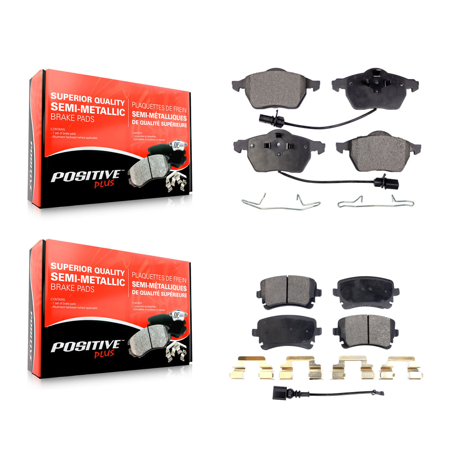 Front Rear Semi-Metallic Brake Pads Kit For 2003-2004 Audi RS6 With 312mm Diameter Rotor KPF-100378