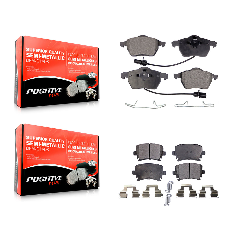 Front Rear Semi-Metallic Brake Pads Kit For 2005-2006 Audi A4 Quattro With 288mm Diameter Rotor KPF-100379