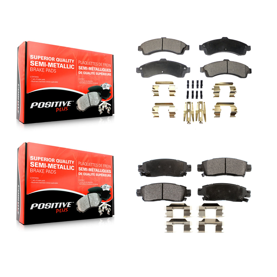 Front Rear Semi-Metallic Brake Pads Kit For Chevrolet Trailblazer GMC Envoy EXT XL Buick Rainier Oldsmobile Bravada XUV SSR Isuzu Ascender Saab 9-7x KPF-100405