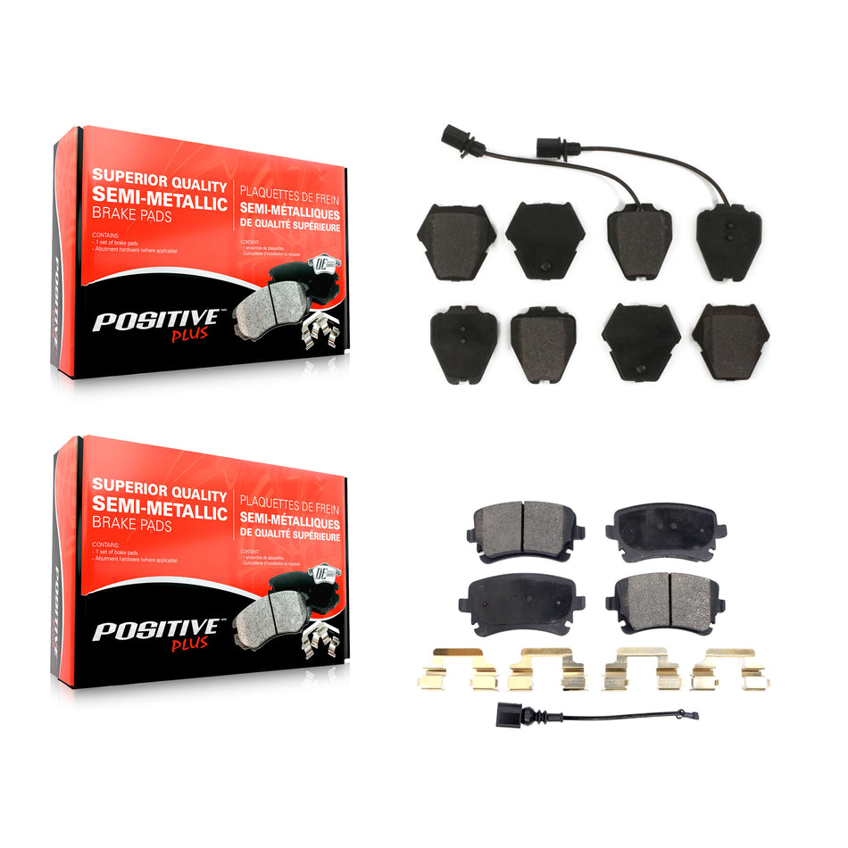 Front Rear Semi-Metallic Brake Pads Kit For 2003-2004 Audi RS6 With 321mm Diameter Rotor Dual Piston Caliper KPF-100417