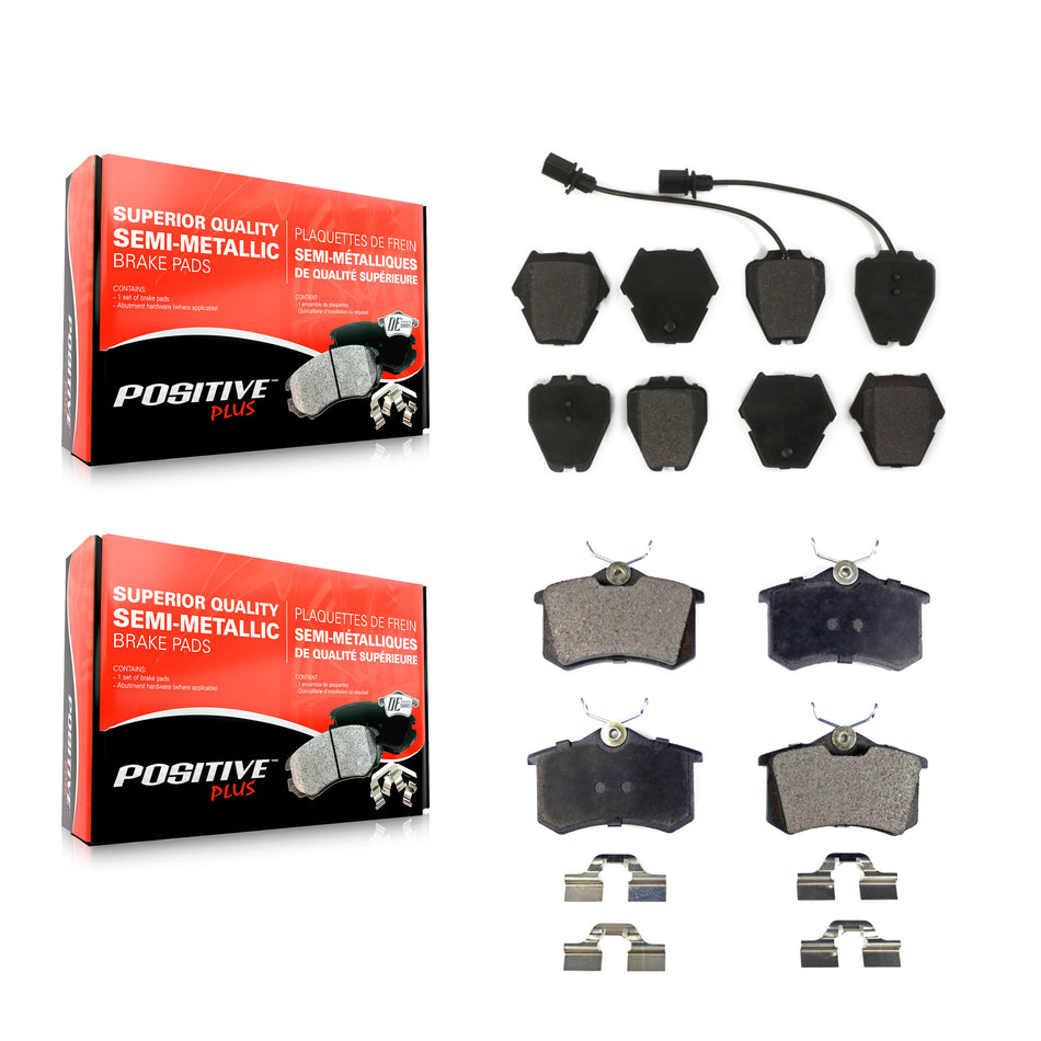 Front Rear Semi-Metallic Brake Pads Kit For 2004 Audi A6 Quattro With 321mm Diameter Rotor Dual Piston Caliper KPF-100418