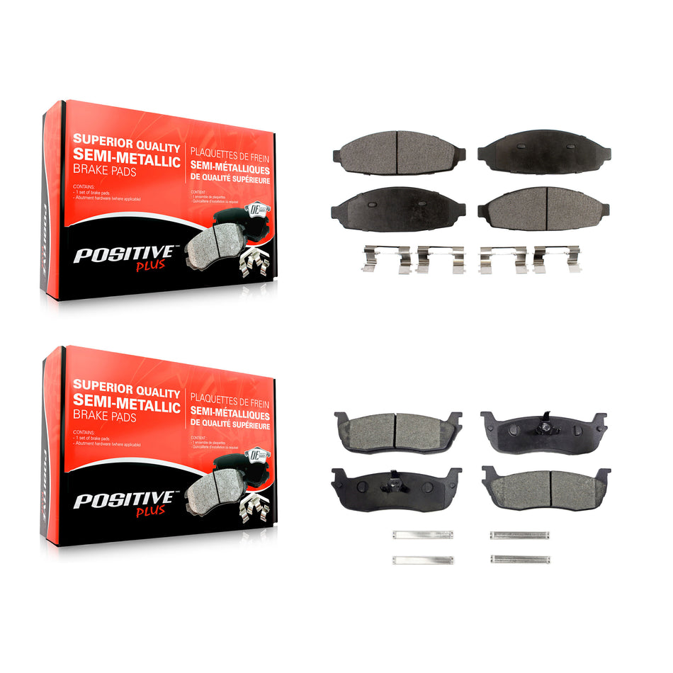 Front Rear Semi-Metallic Brake Pads Kit For 2003-2010 Lincoln Town Car Limousine KPF-100437