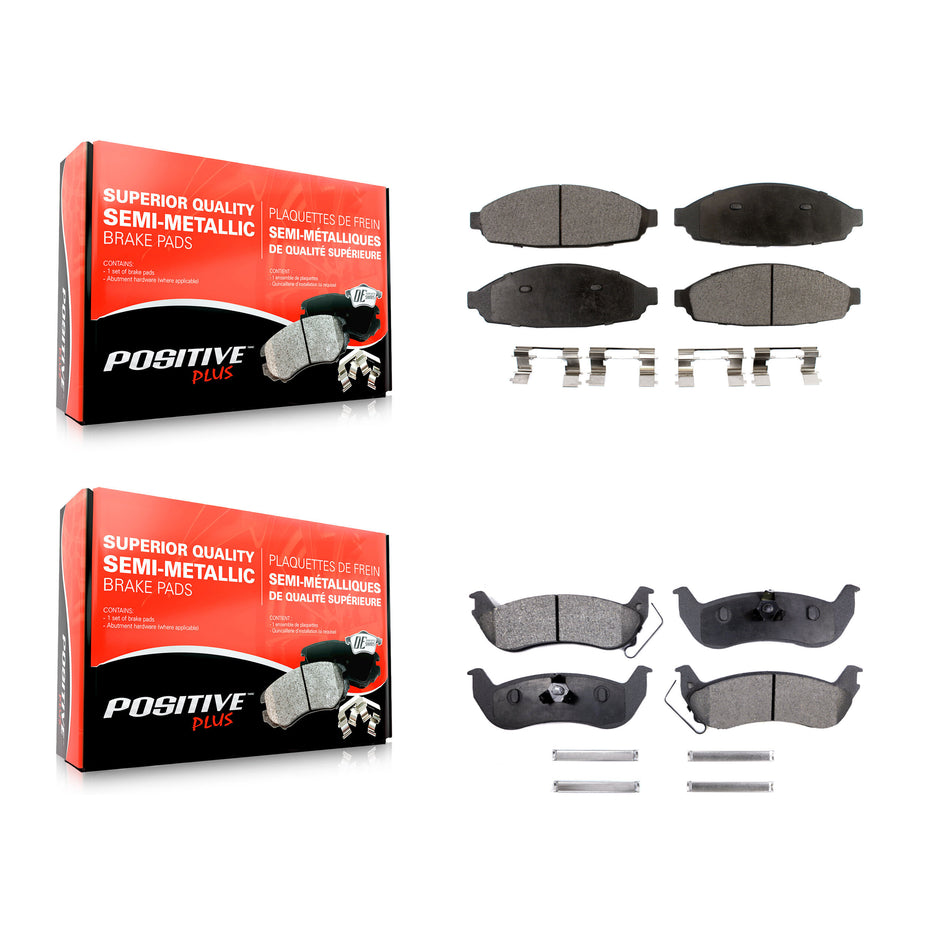 Front Rear Semi-Metallic Brake Pads Kit For Ford Crown Victoria Mercury Grand Marquis Lincoln Town Car Marauder KPF-100438