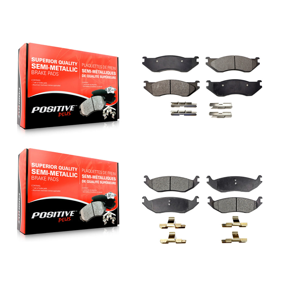 Front Rear Semi-Metallic Brake Pads Kit For Dodge Durango Ram 1500 Van KPF-100455