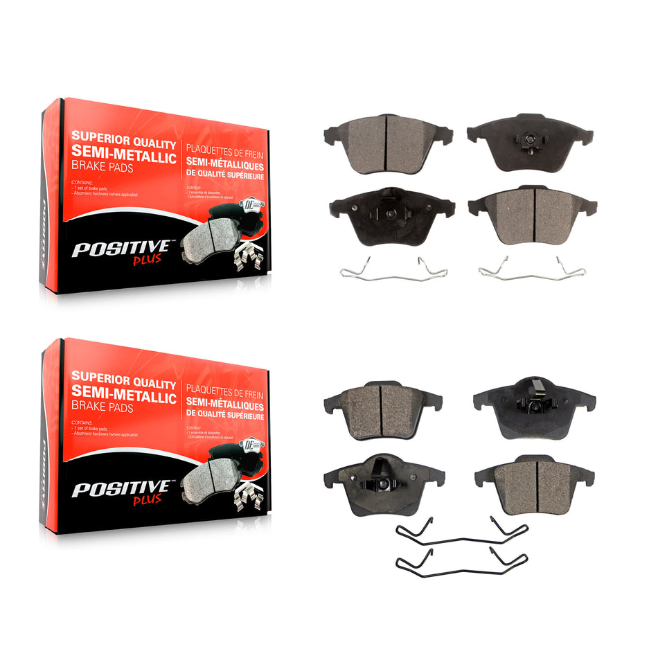 Front Rear Semi-Metallic Brake Pads Kit For 2003-2014 Volvo XC90 With 316mm Diameter Rotor KPF-100458