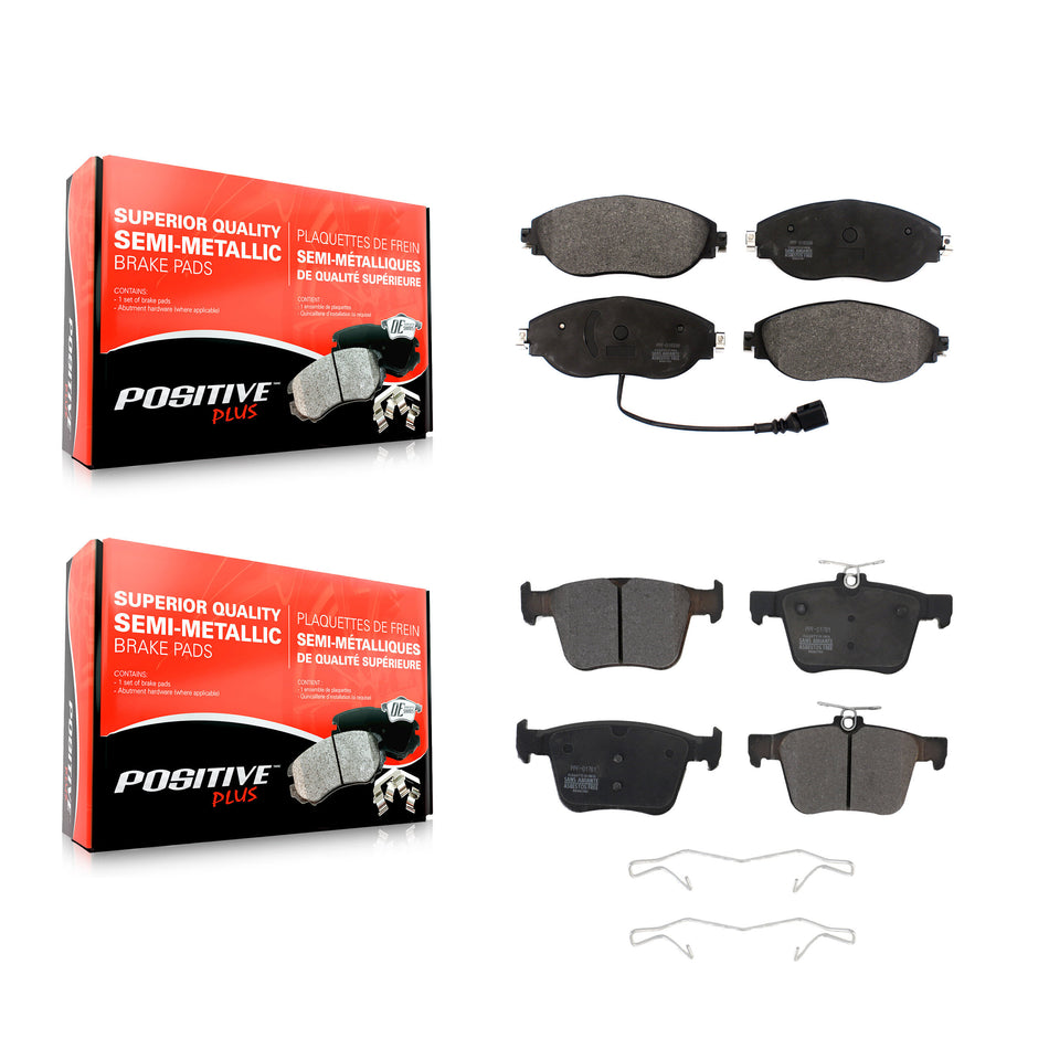 Front Rear Semi-Metallic Brake Pads Kit For Volkswagen Tiguan Jetta Audi Golf R S3 Q3 Arteon KPF-100471
