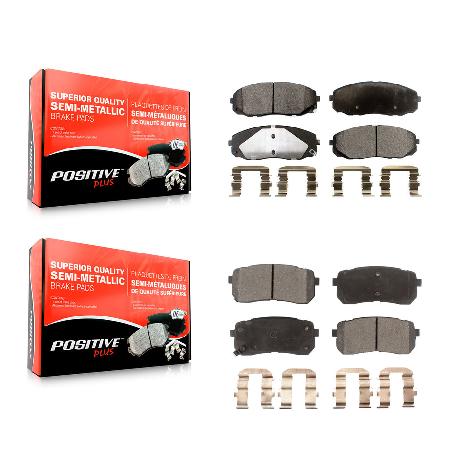 Front Rear Semi-Metallic Brake Pads Kit For 2015-2019 Kia Sedona KPF-100484