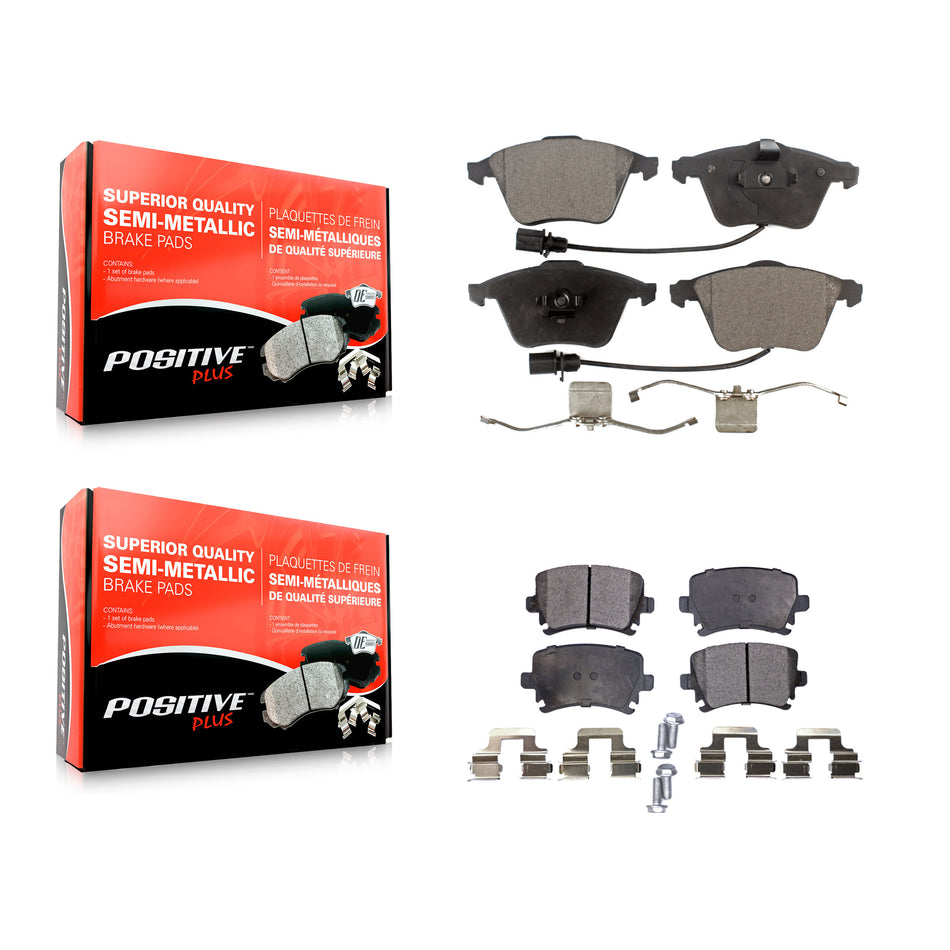 Front Rear Semi-Metallic Brake Pads Kit For Volkswagen Audi Passat CC A4 Quattro A6 TT Golf R R32 KPF-100549