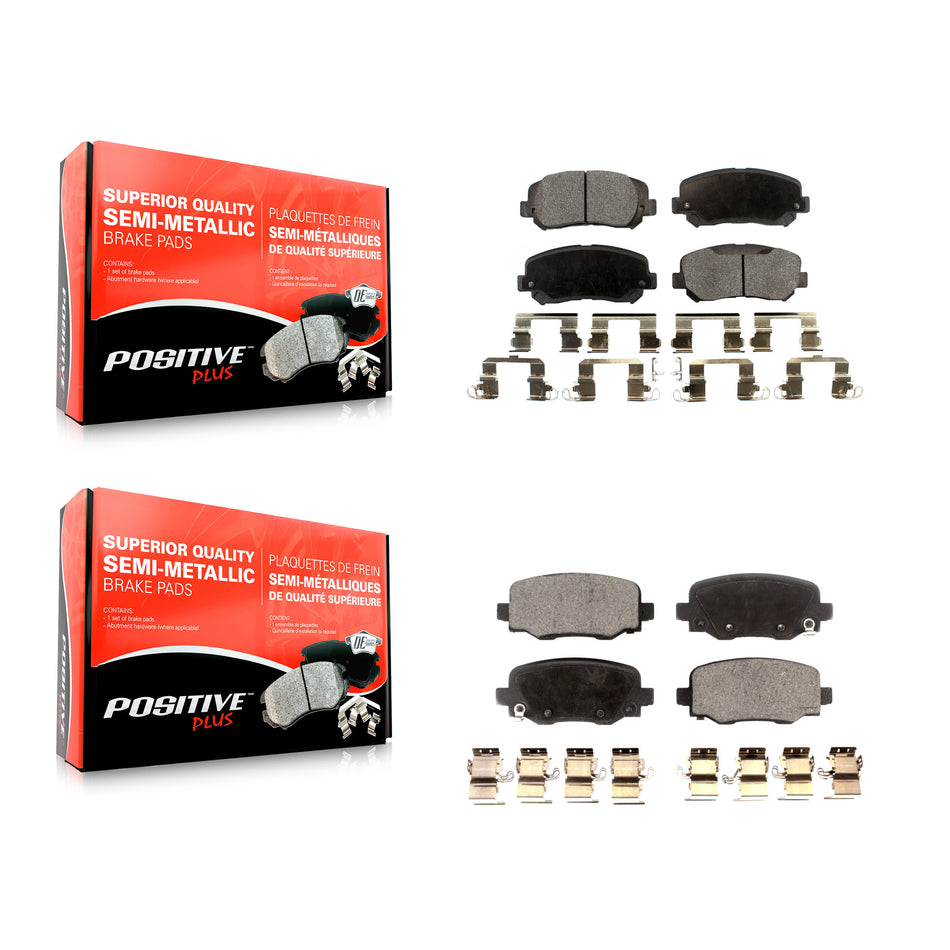 Front Rear Semi-Metallic Brake Pads Kit For 2014-2017 Jeep Cherokee With Single Piston Caliper KPF-100561