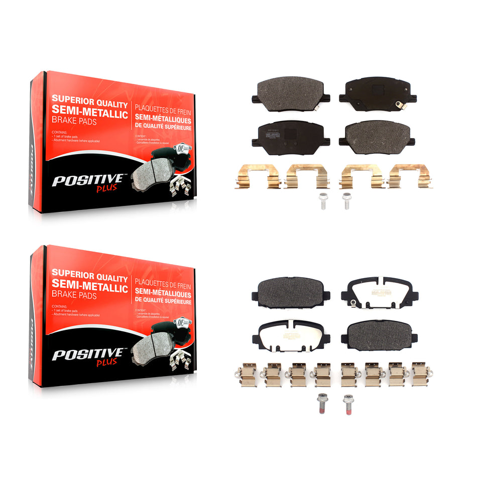 Front Rear Semi-Metallic Brake Pads Kit For 2018-2022 Jeep Compass KPF-100563